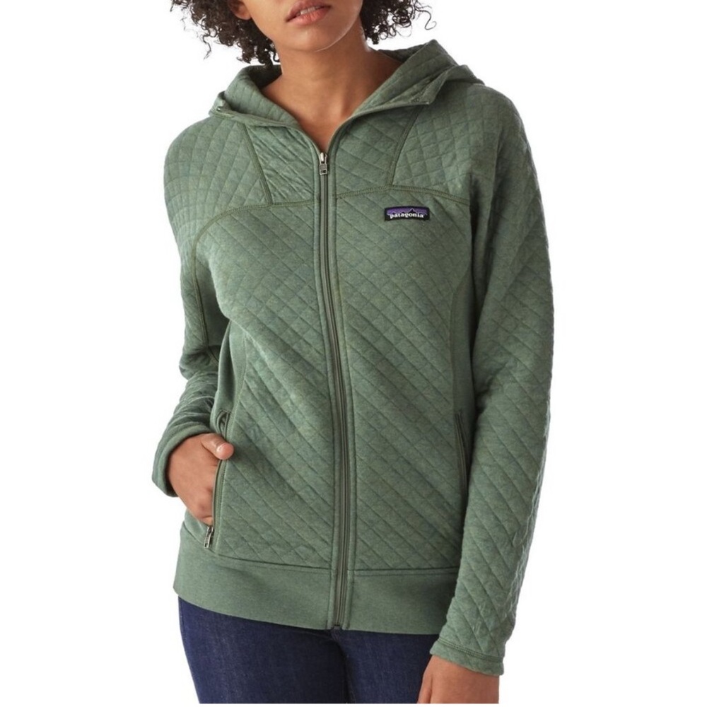 Patagonia Women's Olive Quilted Zip-Up Hoodie XS